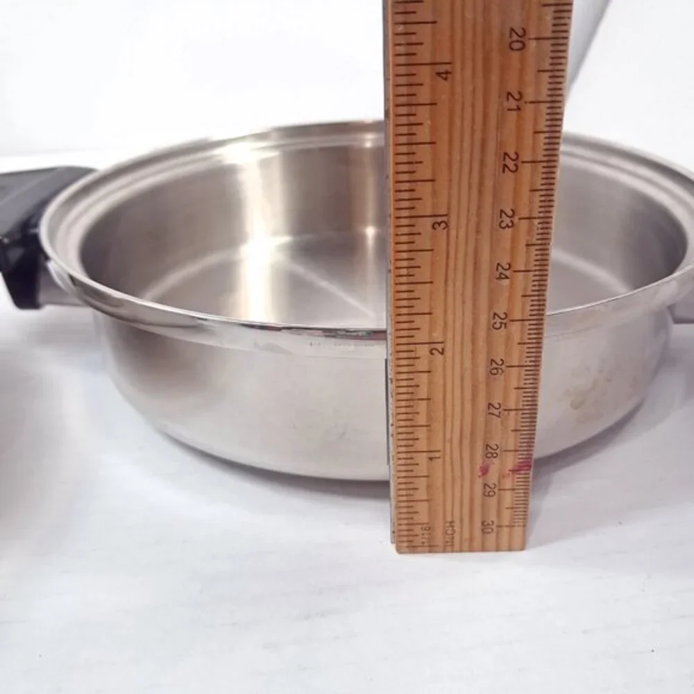 Kitchen Queen Frying Pan skillet with dome Lid 5‎ ply multi-core stainless steel